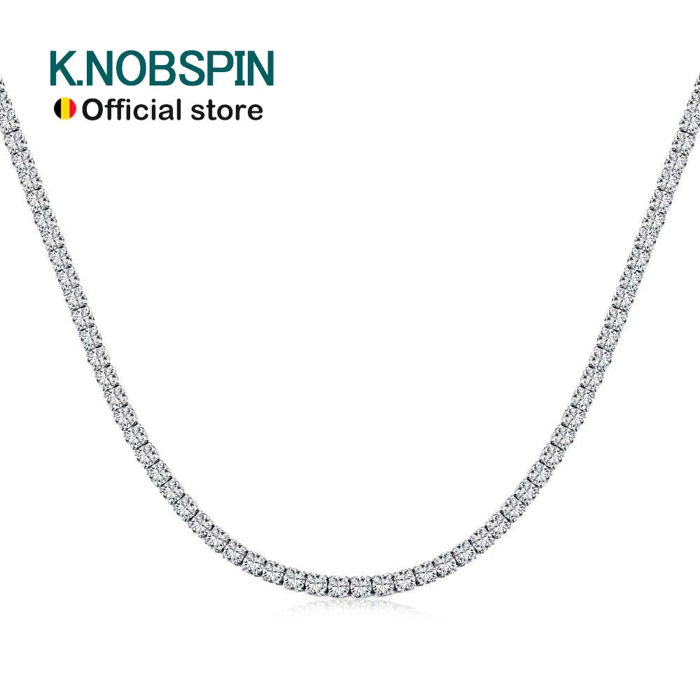 2Mm D VVS1 Moissanite Tennis Necklace Adjustable S925 Sterling Silver Plated 18K Gold with GRA Fine Necklace for Women