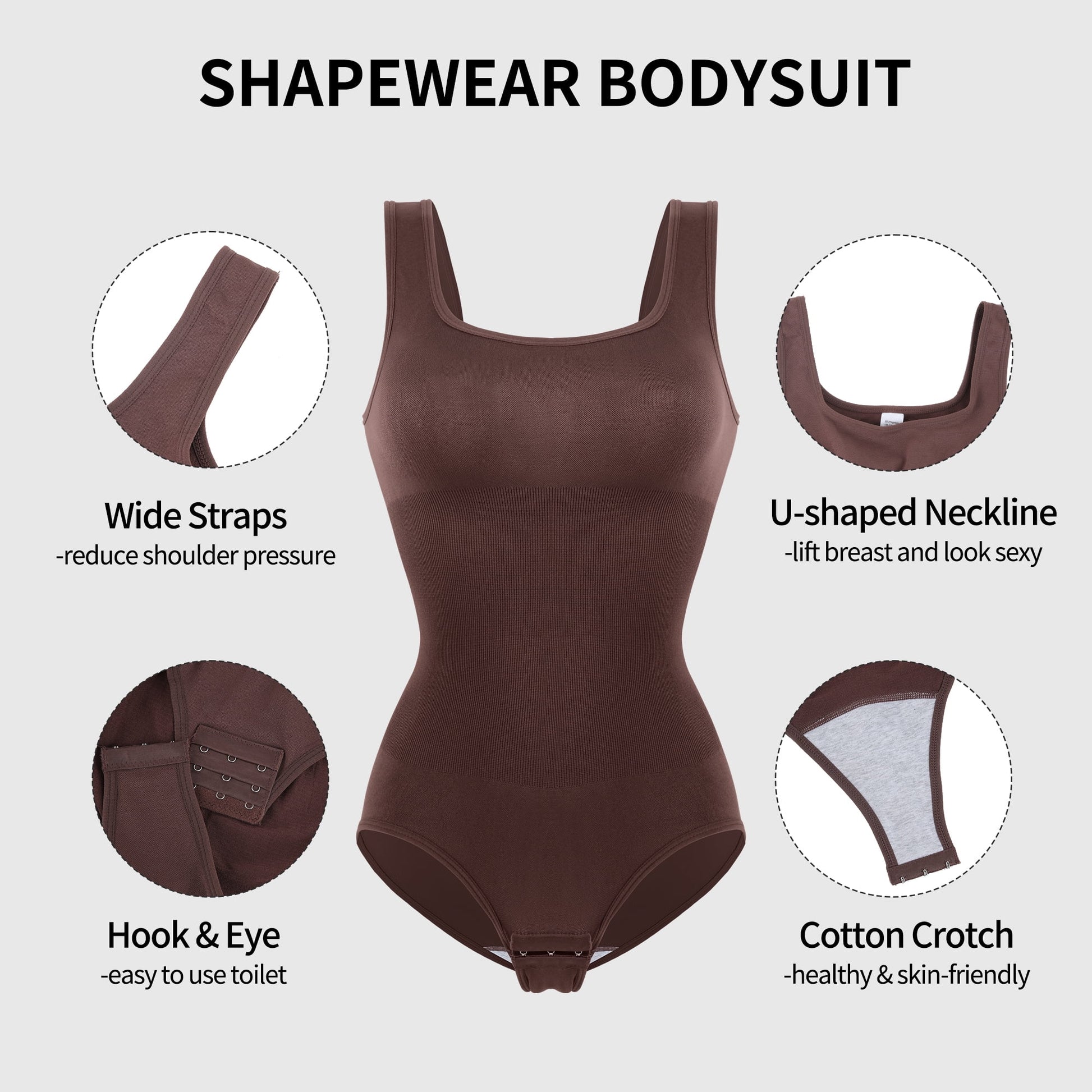 Shapewear Bodysuit for Women Tummy Control Body Shaper Seamless Body Suit Sleeveless Going Out Tops