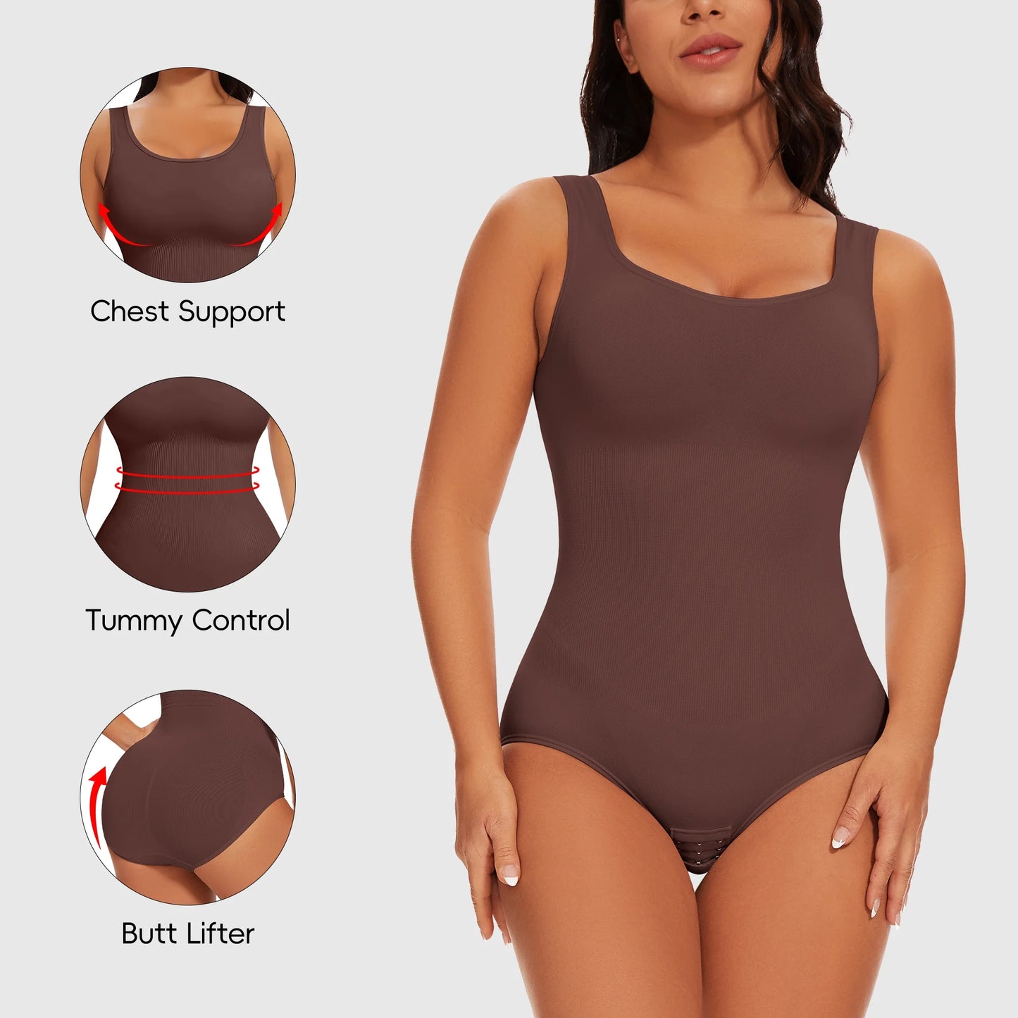 Shapewear Bodysuit for Women Tummy Control Body Shaper Seamless Body Suit Sleeveless Going Out Tops