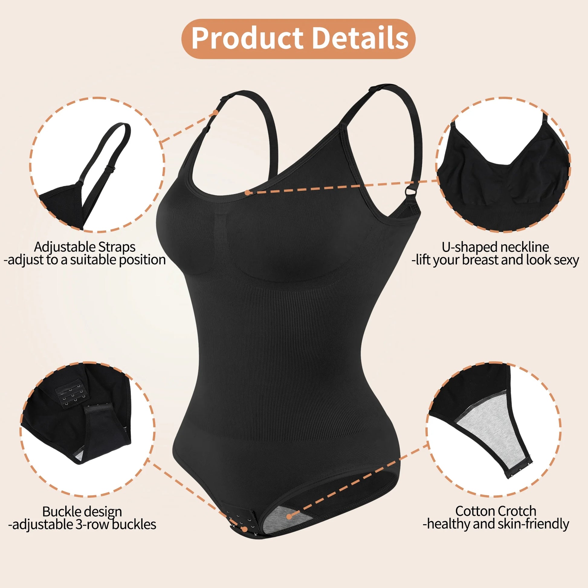 Shapewear for Women Tummy Control Body Shaper Seamless Sculpting Snatched Waist Body Suit