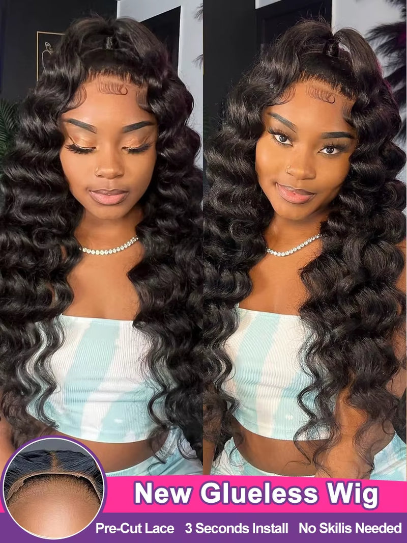 7X5 Wear and Go Glueless Wig Human Hair Ready to Wear Brazilian Loose Deep Wave 13X4 Lace Front Wigs for Women Pre Plucked