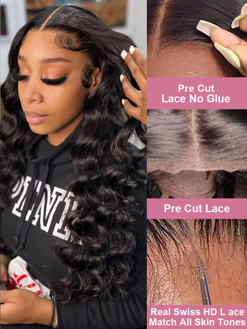 7X5 Wear and Go Glueless Wig Human Hair Ready to Wear Brazilian Loose Deep Wave 13X4 Lace Front Wigs for Women Pre Plucked