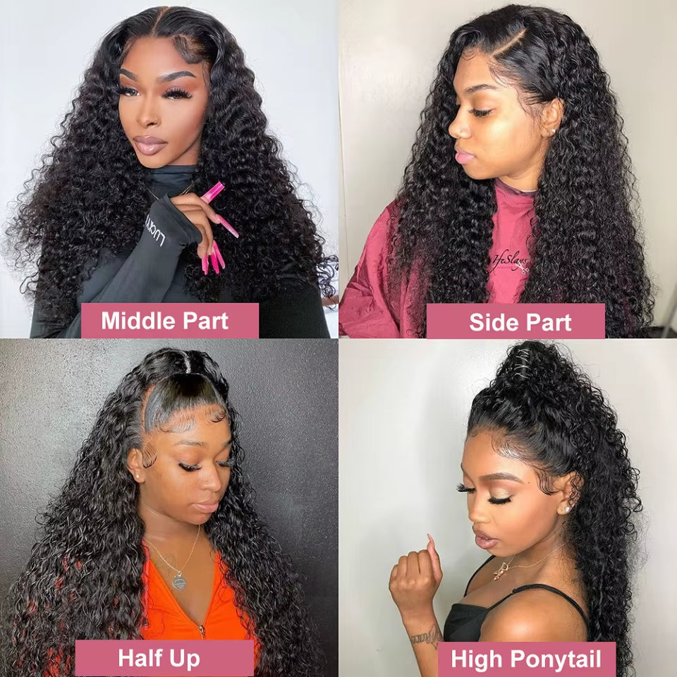 13X4 Lace Front Wig 10-34 Water Wave Lace Closure Wig Glueless Wig Human Hair Easy to Wear Curly Humanhair Wigs for Black Women